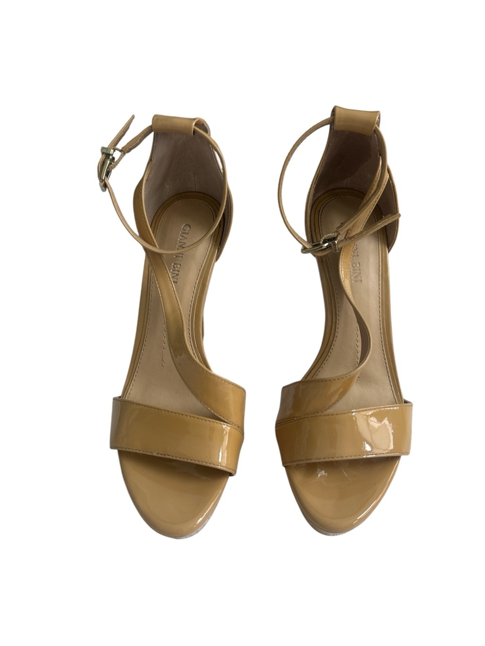 Gianni Bini Tan Patent Ankle-Strap Heels size 7